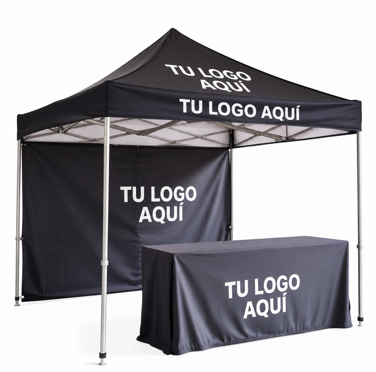 Carpa personalizada 3×3 m con paredes y mantel